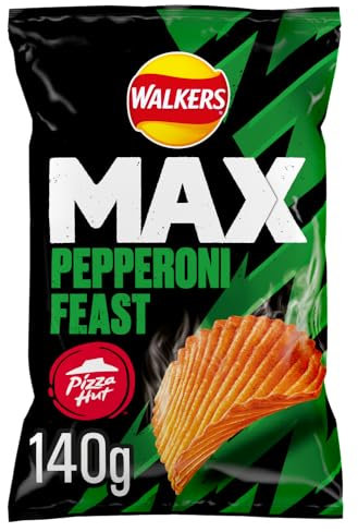 Walkers Max Pizza Hut Pepperoni Feast Sharing Crisps 140g