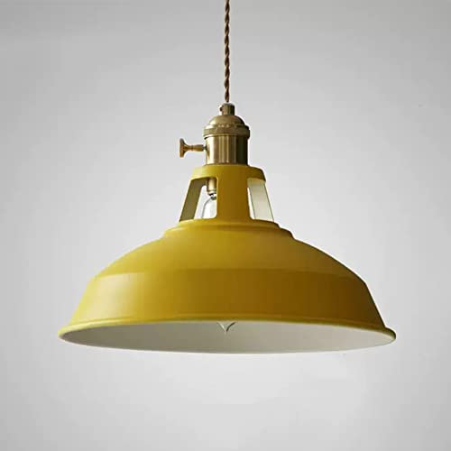 Chao Zan Pendelleuchte Industrie, Deckenleuchte, Hängelampe Metall, E27 Lampenfassungen max. 60 Watt,ohne Leuchtmittel (Gelb)