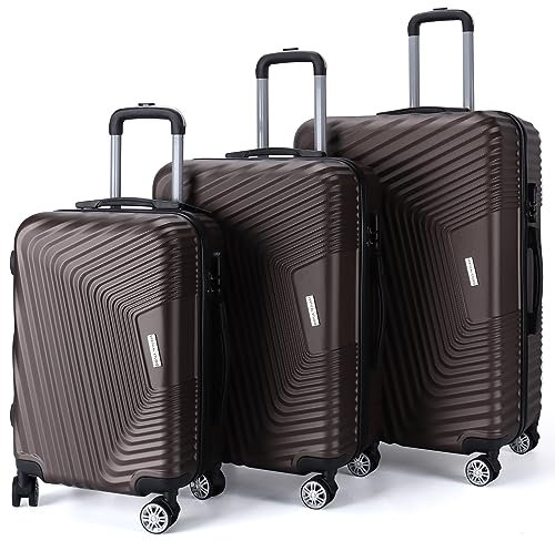 VERTICAL STUDIO 20 24 28 Koffer Reisekoffer 3er-Set Trolley Mehrteilig mit Ziffern Kofferschloss aus Kunststoff (ABS) Vier Rollen (Bronze Stavanger)