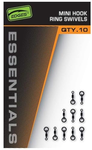 Fox Edges Mini Hook Ring Swivels - 10 Ringwirbel, Wirbel für Verschiedene Karpfenrigs, Karpfenzubehör