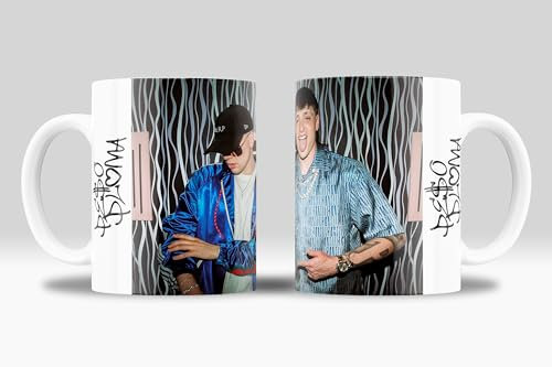newseny Tasse de poids plume avec Bizarrap - Élevez votre passion pour le Regueton avec la tasse Bzrp et le poids plume | Céramique 355ml