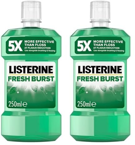 Listerine Essentials Fresh Burst Mouthwash 250ml (Pack of 2)