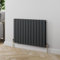 Radiant Living® 600 x 912mm Anthracite Grey Horizontal Designer Radiator Double Column Flat Panel Modern Modern Central Heating Panels Bathroom Radiators