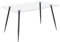 MOG CASA Mesa de Comedor Fija Rectangular Beale | 140 x 80 x 75 cm | Ideal para Cocina o Salón | Materiales Resistentes | Tablero Transparente | Patas de Metal en Negro