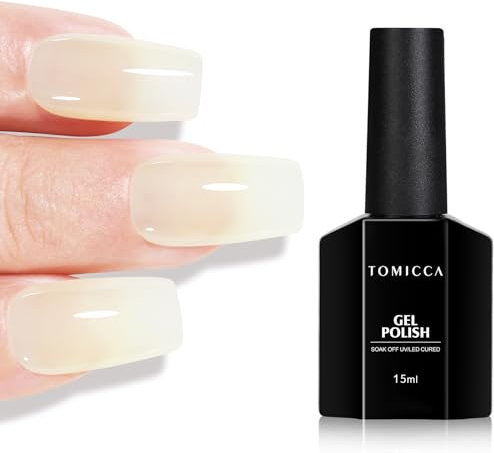 TOMICCA UV Nagellack Milchig Gelb,15ml Milchig Gelb Gel-Nagellack, Gel UV LED Soak Off Manicure Gel Lacquer Varnish