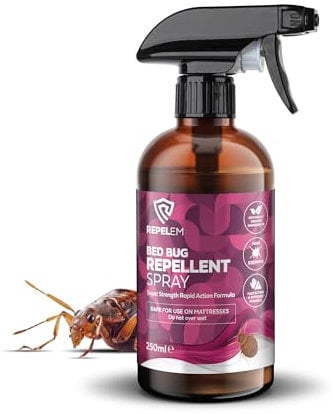 REPELEM Bed Bug Spray - All Natural Bed Bugs Treatment, Bed Bug Spray for Mattress, Bedding & Home with Peppermint and Cedarwood Essential Oils, Bed Bugs Spray Insect Repellent - 250ml