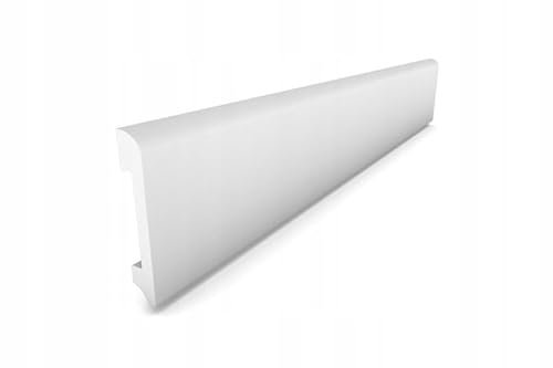 Deccart - Sockelleisten weiß - Fußleisten aus Polystyrol - Sockelleiste - Fußleiste Moderner Abschluß - Bodenleisten - Stuckleisten - Wandleisten - 2 Meter - 1 Stück (DP-4)