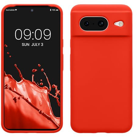 kwmobile Housse Compatible avec Google Pixel 8 Coque - Housse de téléphone Protection Souple en TPU Silicone - Orange Mandarine