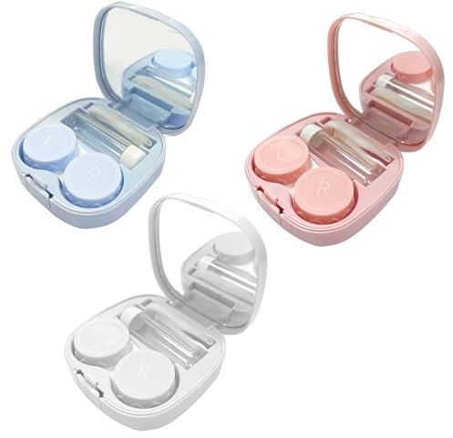 Bettinay 3PCS Contact Lenses Case Box, Lense for Eyes Contact Lens Holder with Storage Boxs Tweezers Wearing Stick