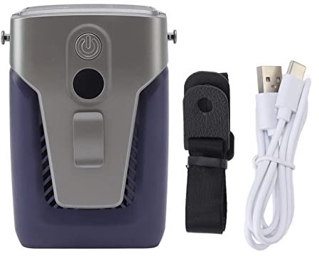 WPKD BLUEIY 3 Speed Portable Waist Clip Fan, Adjustable Mini Belt Clip Fan ABS Hanging Waist Clip Fan with Lanyard for Camping Travel Fishing