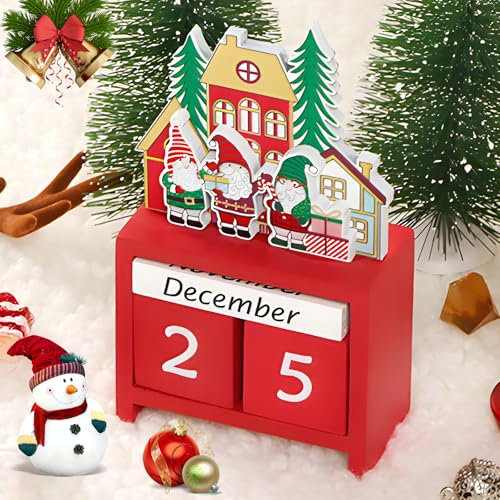 ZZXLOPEZ Calendario dell’Avvento, Calendario 'Avvento di Babbo Natale, Calendario dell' Avvento di Natale In Legno, Conto alla Rovescia per Natale per Natale, Vacanze, Casa, Ufficio, Decorazione