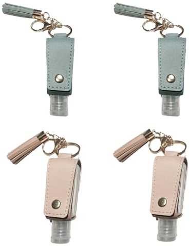 ZHUOEEDAAY Refillable Travel Bottles Empty Leakproof Plastic Travel Bottle with Leather Keychain Oil for Hand Sanitizer, Travel, Outdoor Activities, School