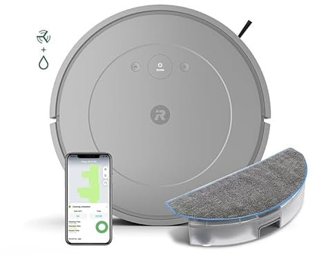 iRobot Roomba Combo Essential, Robot Aspirapolvere Lavapavimenti, Potente Aspirazione e Pulizia, Sistema di Pulizia a 4 fasi, Tre Livelli di Aspirazione, Controllabile Tramite App, Mist