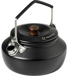 Thous Winds 0.6 Liter Lightweight Stainless Steel Camping Kettle Portable Camp Tea Pot, Outdoor Campfire Use, Black