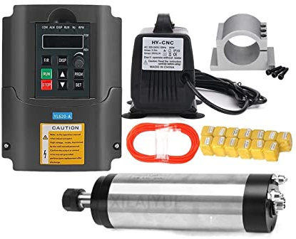 Kit de moteur de broche CNC 1.5KW/2.2KW refroidi à l'eau broche moteur de broche CNC + 2.2KW VFD + pince 80mm + pompe à eau 80W 3.5M + 13 pièces ER20 pince for routeur CNC(2.2KW with ER20)