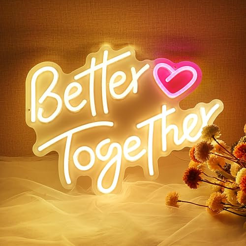 AOOTE Insegna al Neon Scritta LED, USB Alimentato Neon Lettere Luce, Luce di Segnalazione al Neon, LED Insegna con Luce al Neon per Bar Club Gaming Room Casa Matrimonio Festa Decor Segno Regalo