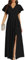 COOAN Frauen Schwarz Lang Formelle Kleider Cocktail Hochzeit Gastkleider Rüschen Teilung Elegant V Hals Party Kleider