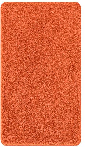 vidaXL rutschfeste Badmatte Orange 70 x 120 cm PP, rutschfeste Badematte, moderner Badezimmerteppich, maschinenwaschbar, strukturiert, langlebig, gemütliches Wohnaccessoire