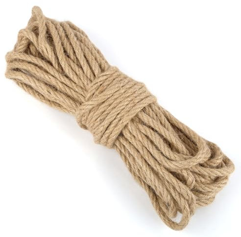 Corda di canapa, 8 mm, 20 m, corda di iuta naturale, corda di iuta per giardino, artigianato, imballaggi e decorazioni