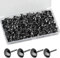 320 Pcs Upholstery Nails, Upholstery Tacks Pins, Furniture Decorative Thumbtacks, Antique Push Studs Pins, Drawing Picture Chairs Carpet Nails Studs Tacks - 11x17 MM (Black)