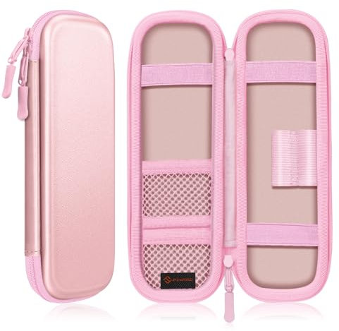 FINTIE Federmäppchen Erwachsene Eva-Hartschale – Stoßfest & Wasserdicht Mäppchen, Tragbar Organizer-Etui mit Fächern Federtasche für Stifte & Zubehör für Büro/Schule/Uni, Roségold