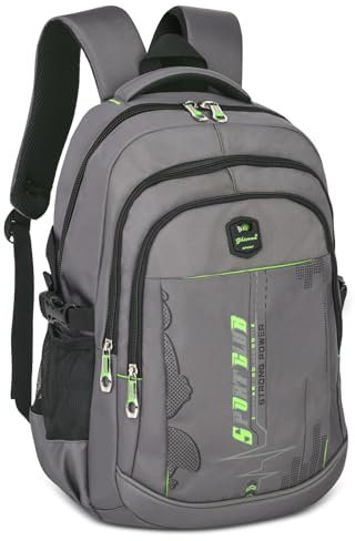 SIVENKE Mochila Escolar Impermeable para Niños y Adolescentes, Multifuncional para Ordenador Portátil, Escuela y Viajes - Verde y Gris