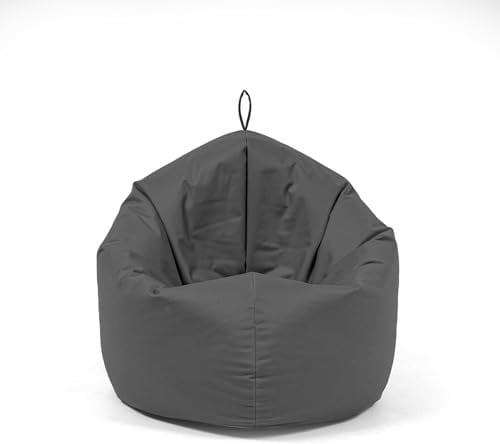 Nadimaideal Sitzsack 2 in1 Funktionen für Kinder, Teenager & Erwachsene | Indoor & Outdoor | Gaming Sitzsack -Komfortabler Beanbag | Füllung EPS Perlen (Anthrazit, XXL Durchmesser 145 cm)