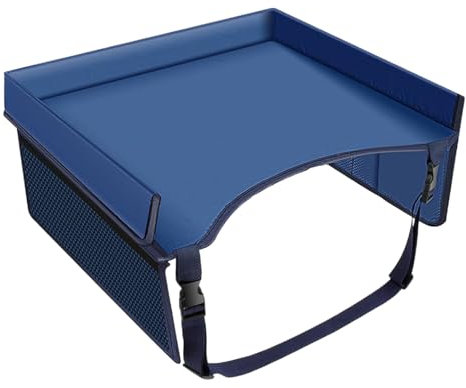 Autositz Reisetablett - Autositz Tisch Für Kinder Reiseaktivitäten,Tisch Mit Verstellbaren Gurten Schoßtisch Organizer Mit Taschen Unverzichtbar Für Reisen Mit Flugzeug, LKW Und Camping