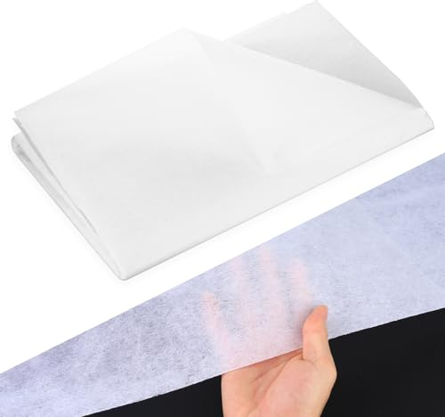 MeiHongJiaYe 2 Stück Bügelvlies 100 x 200 cm, 50 g/m², Weiß zum Aufbügeln | Leichte Bügeleinlage zum Zuschneiden und Verstärken von Kragen, Säumen, Taschen, Quilts und DIY-Nähprojekten ( Weiß )