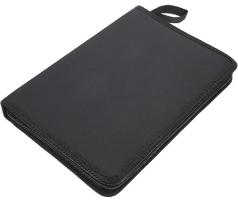 GARIOUANS Großes Schwarzes Canvas Federmäppchen mit Fächern Faltbares Pencil Organizer Etui Leichter Student Stifteköcher für Zeichnen und Aufbewahrung Praktisches Federtasche für Schule