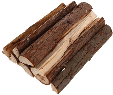 SEWOART 8 Piezas Decoración de troncos leña para decoración exterior para chimenea de jardín Light Brown