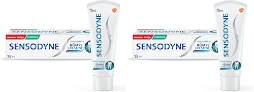 Sensodyne Zahnpasta repariert & schützt frische Minze, für empfindliche Zähne, langanhaltender Schutz gegen Zahnempfindlichkeit, 75 ml (Packung mit 2)