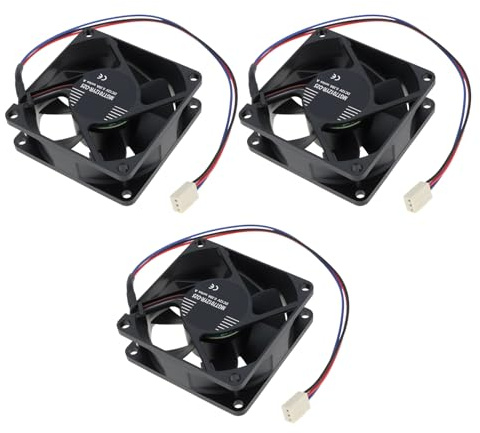 VGOL Set of 3 PC Cooling Systems 70 x 70 x 25 mm 12 V 3-Pin Brushless Fan Quiet Cooling for CPU Heatsink Housing Projectors and Electronics