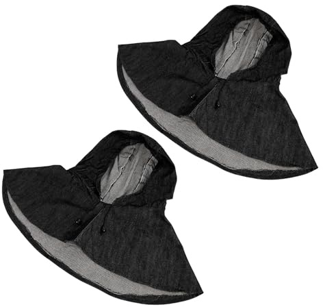 Gogogmee Winddichte Schutzhauben mit Kapuze aus Strapazierfähigem Denim Schweißabsorbierend und Schmutzabweisend Arbeitsschutz Mützen mit Nacken und Schulterschutz 2 Stück Zufällige Farbe