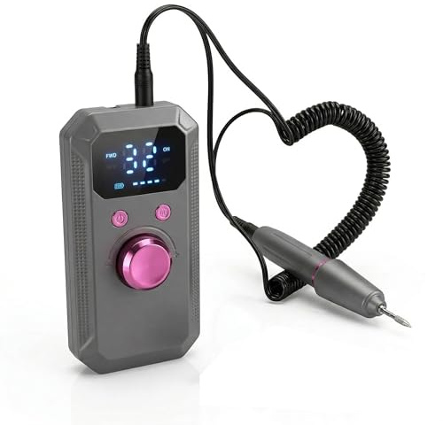 Eminchu Kit de Máquina de Limado de Uñas Eléctrica, Pulidor Inalámbrico Portátil Recargable Profesional, Herramienta de Cuidado de Uñas para Salón de Casa