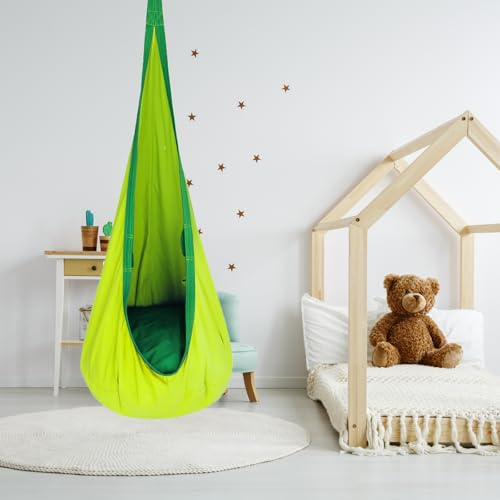 Hammock Swing Chair,Pod Swing Seat with with Inflatable Pillow & All Accessories ,Hanging Hammock Chair