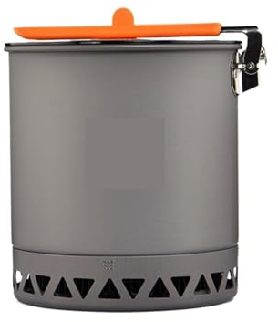 1,6 l Camping-Topf, Wärmetauscher-Design, faltbarer Griff, Verbrühschutz, tragbares Outdoor-Kochgeschirr mit Netztasche for Wandern(WSC-1011)