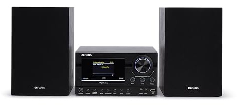 AIWA MSBTU-900DAB Sistema HiFi 100W RMS, Microimpianto Bluetooth 5.2 con WiFi, Radio Internet, Dab+, FM RDS, CD MP3, USB, HDMI ARC, Ingresso Phono, Ottica e Telecomando