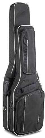 GEWA Gitarren Double Gig-Bag Prestige 25mm E-Gitarre/E-Bass, stabiler Komfortgriff, zusätzlicher Frontgriff, speziell designtes Rückenpolster mit Netzauflage