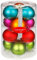 12 Christbaumkugeln Mille Fiori Inge Glas - 6 cm / 60 mm - Baumschmuck rot grün lila orange türkis