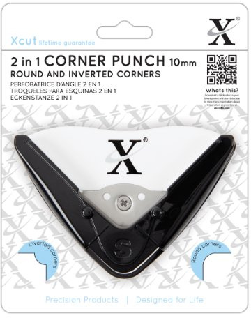 Xcut Corner Punch 2 In 1 10mm Radius, Easy To Use Puncher Create Designs On Craft Makes For Paper, Thin Card, Craft Supplies