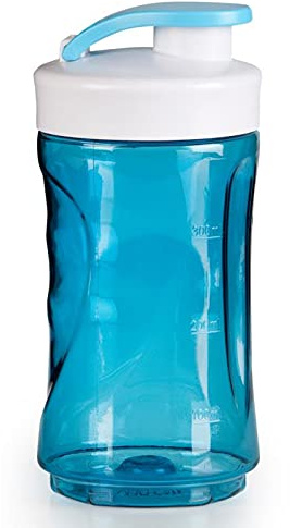 300ml Trinkflasche,verschließbare Ersatzflasche für Smoothies + Smoothiemaker nutzbar, blau