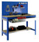 Simon Rack Banco de Trabajo Taller, Capacidad Carga 400 kg, 1445x910x610 mm, Mesa de Trabajo, 1 Cajón, Azul/Madera - BT2
