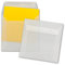 100 Briefumschläge in Transparent - quadratisches Format 16 x 16 cm - 92 Gramm/m² - Haftklebung - ohne Fenster