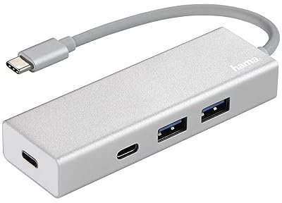 Hama | Hub USB 3.1 Tipo-C 1: 4 Cable de aluminio | blanco