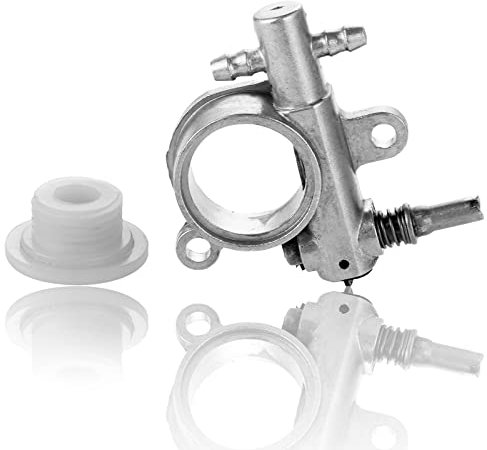 Hicello Pompa Olio per 25cc Motosega Pompa dell'olio e Vite Senza Fine Ingranaggio per Cinese Motosega 2500/3800 Pompa Olio Catena compatibile con Alpina Motosega