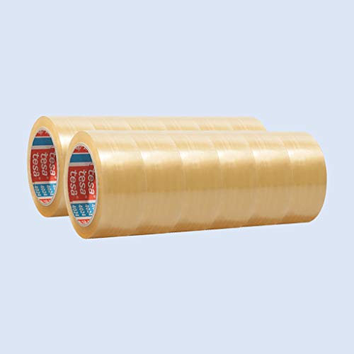 12 x tesa 4124, PVC-Verpackungsklebeband, 50mm x 66m, transparent