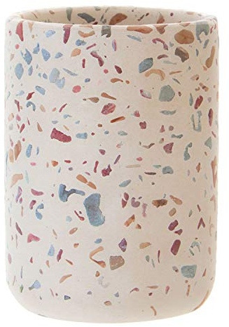 toothbrush holder premier housewares gozo terrazzo concrete ml toothpaste tumbler bathroom rack tooth brush set holders wall black dispenser cup electric organizer kids white