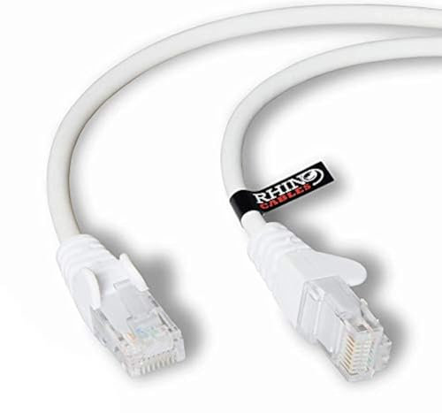 rhinocables CAT 6 High-Speed Gigabit Ethernet Cable - Patch Network Lead for LAN| Snagless UTP With LSZH Jacket | RJ45 Connector - Internet, Router, Modem, Smart TV, PC & More (6m, White, Pack of 1)