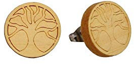 -Baum des Lebens- Ohrstecker Classic Holz Zirbe